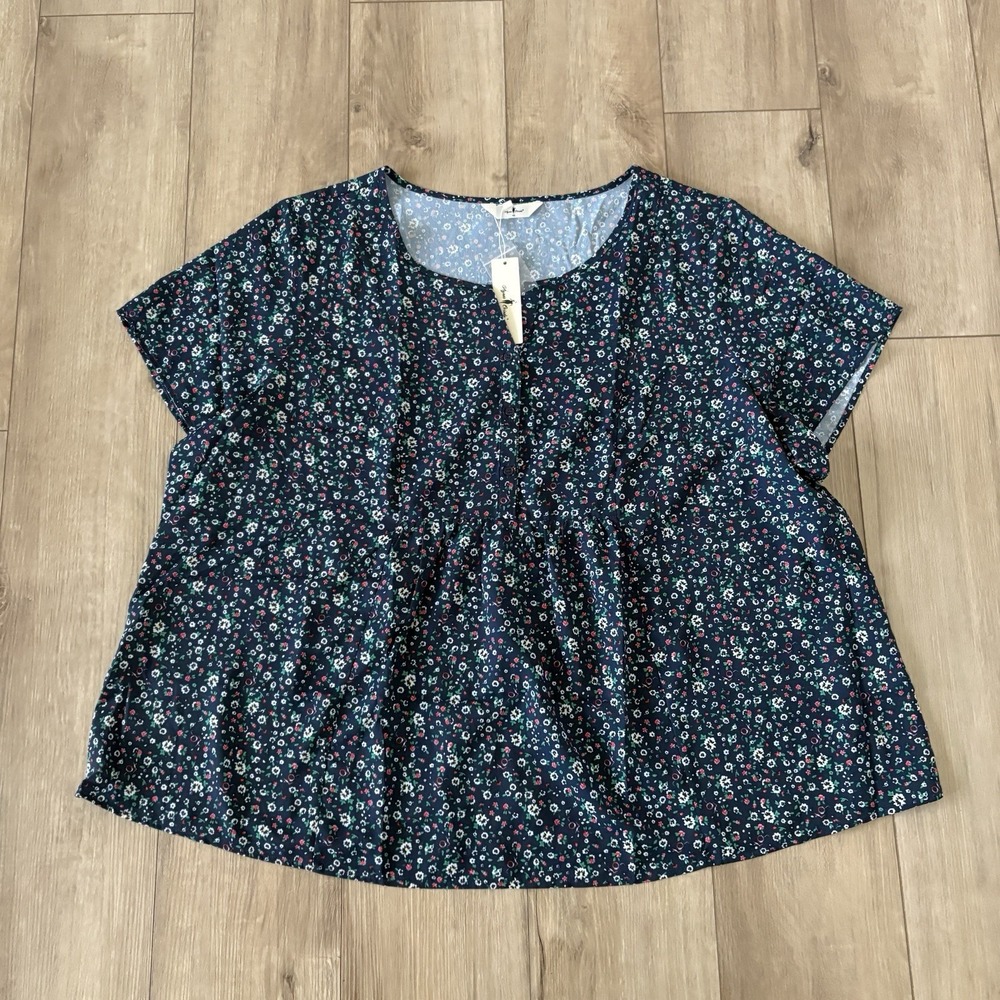 NWT Agnes Orinda Green & Multicolor Floral Babydoll Blouse Size 4X